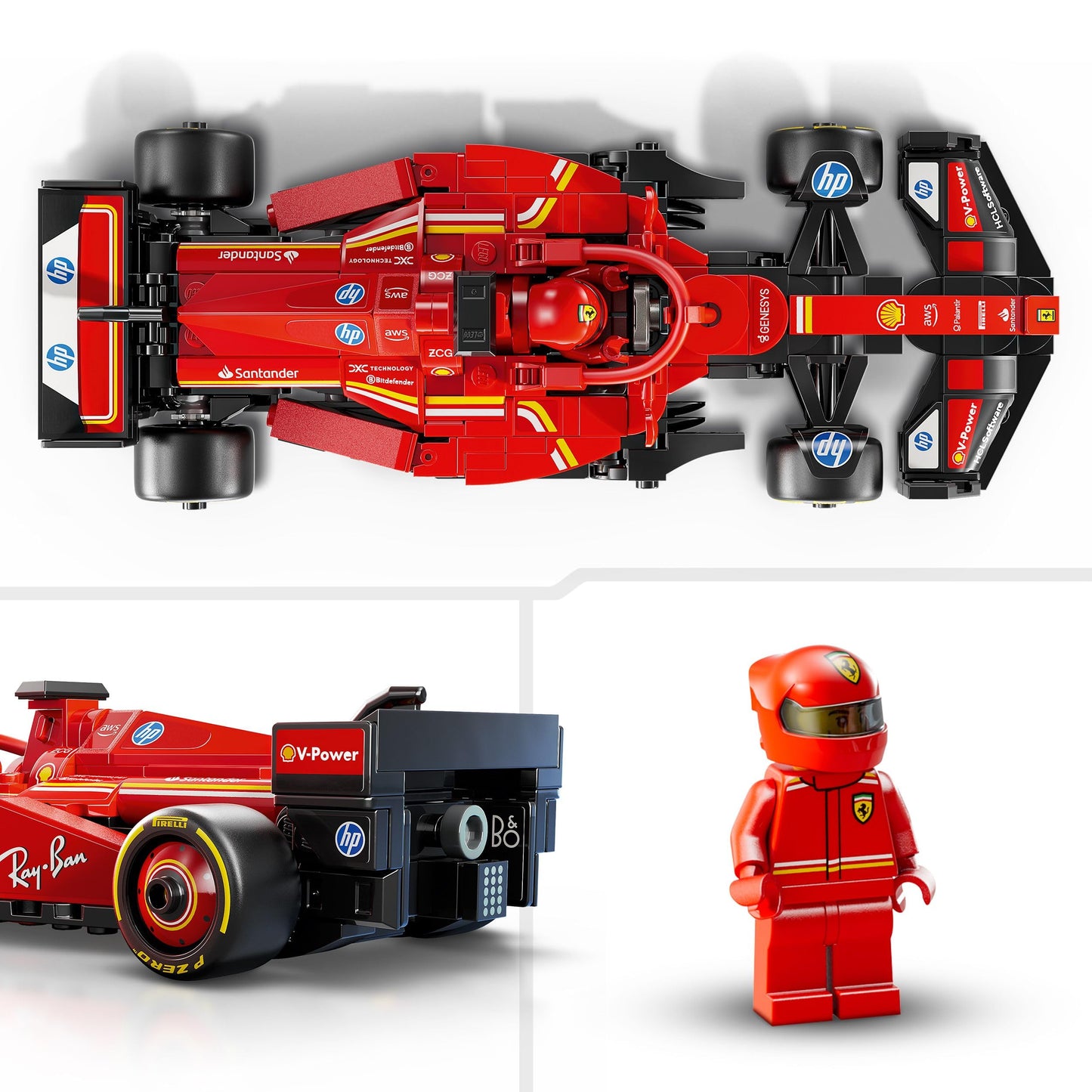 LEGO Speed Champions Ferrari SF-24 F1 Race Car Toy with a Collectible Formula 1 Driver Minifigure - Model Kits for 10+ Year Old Boys & Girls or Adult Motorsport Fans 77242