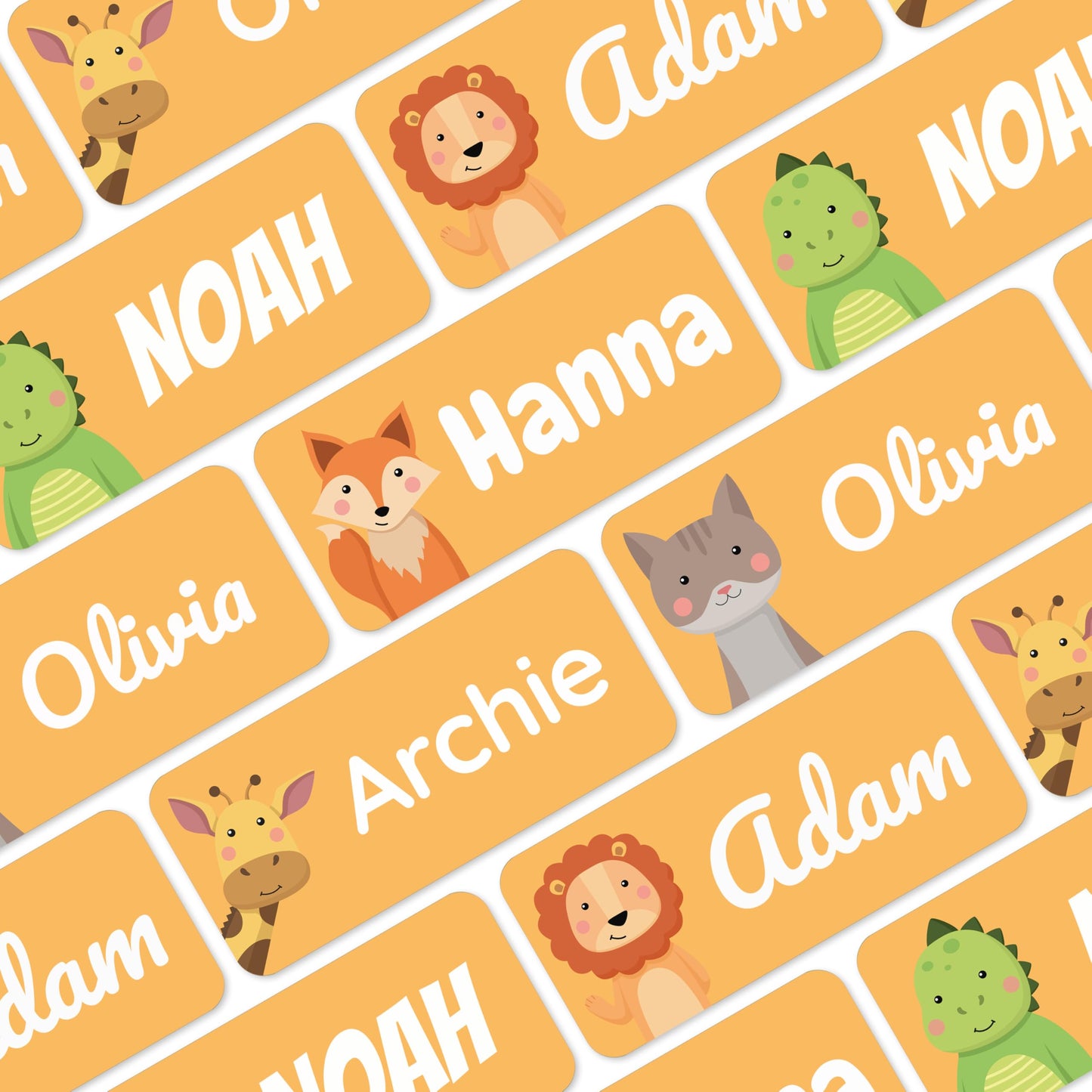 60 Stick on Name Labels for Clothes Kids - Personalised Name Tags for Clothes, School and Nursery - Waterproof and No-Iron Name Stickers for Kids