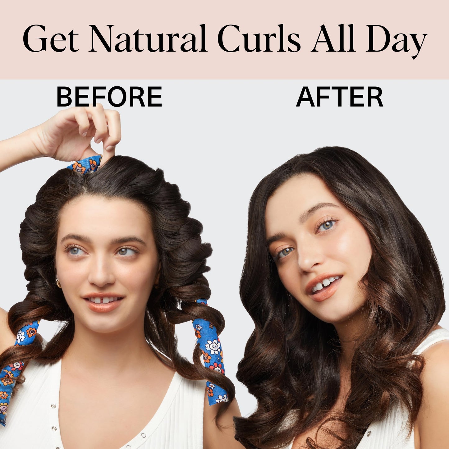 Kitsch Heatless Curling Set - Satin Heatless Curler, Hair Curler No Heat, Heatless Curler for long and short hair, Overnight Curls with 2 Satin Scrunchies and Blowout Rod - Sunset Tie Dye