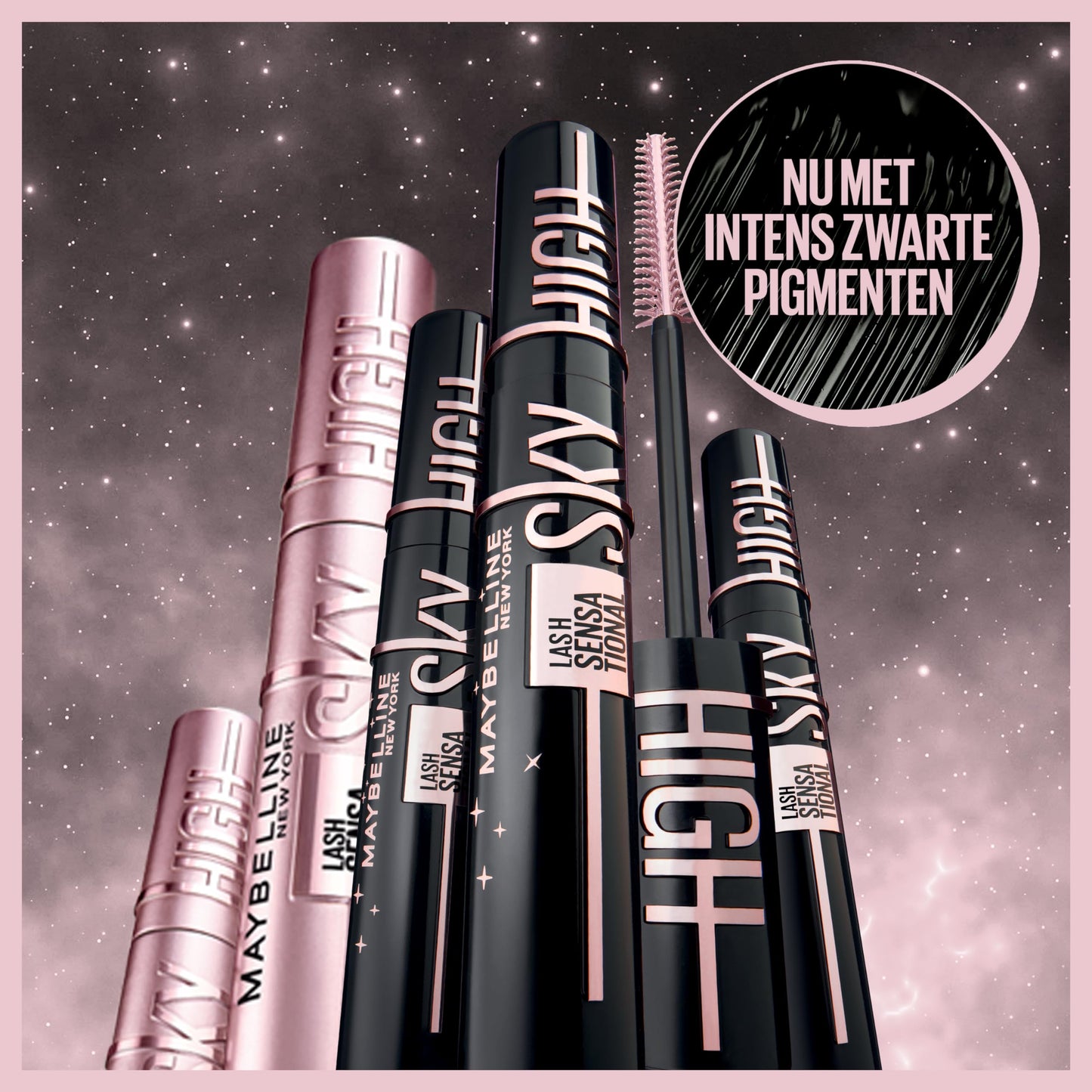 Maybelline New York Lash Sensational Sky High Mascara, Volumising & Lengthening Mascara, Washable Flake-Free Formula Infused with Bamboo Extract & Fibres, 7.2 ml, Shade: 01, Very Black