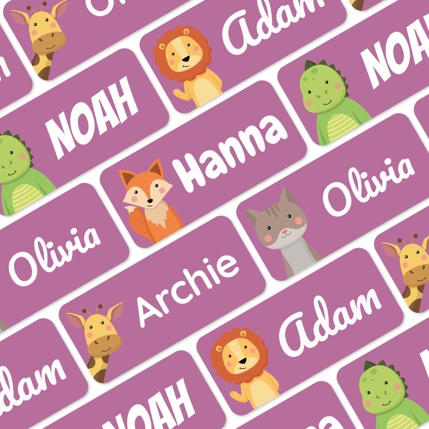 60 Stick on Name Labels for Clothes Kids - Personalised Name Tags for Clothes, School and Nursery - Waterproof and No-Iron Name Stickers for Kids
