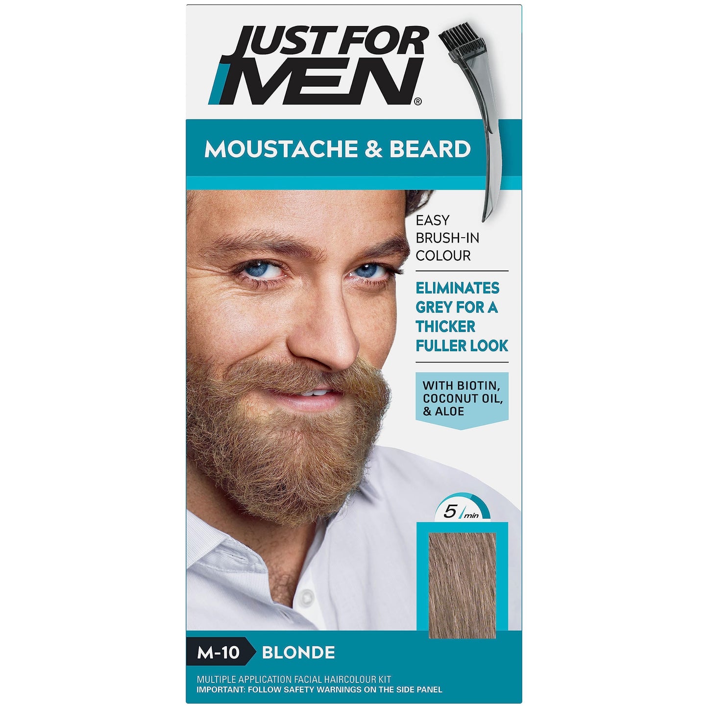 Just for men Moustache & Beard Dark Brown Dye, Eliminates Grey for a Thicker & Fuller Look � M45