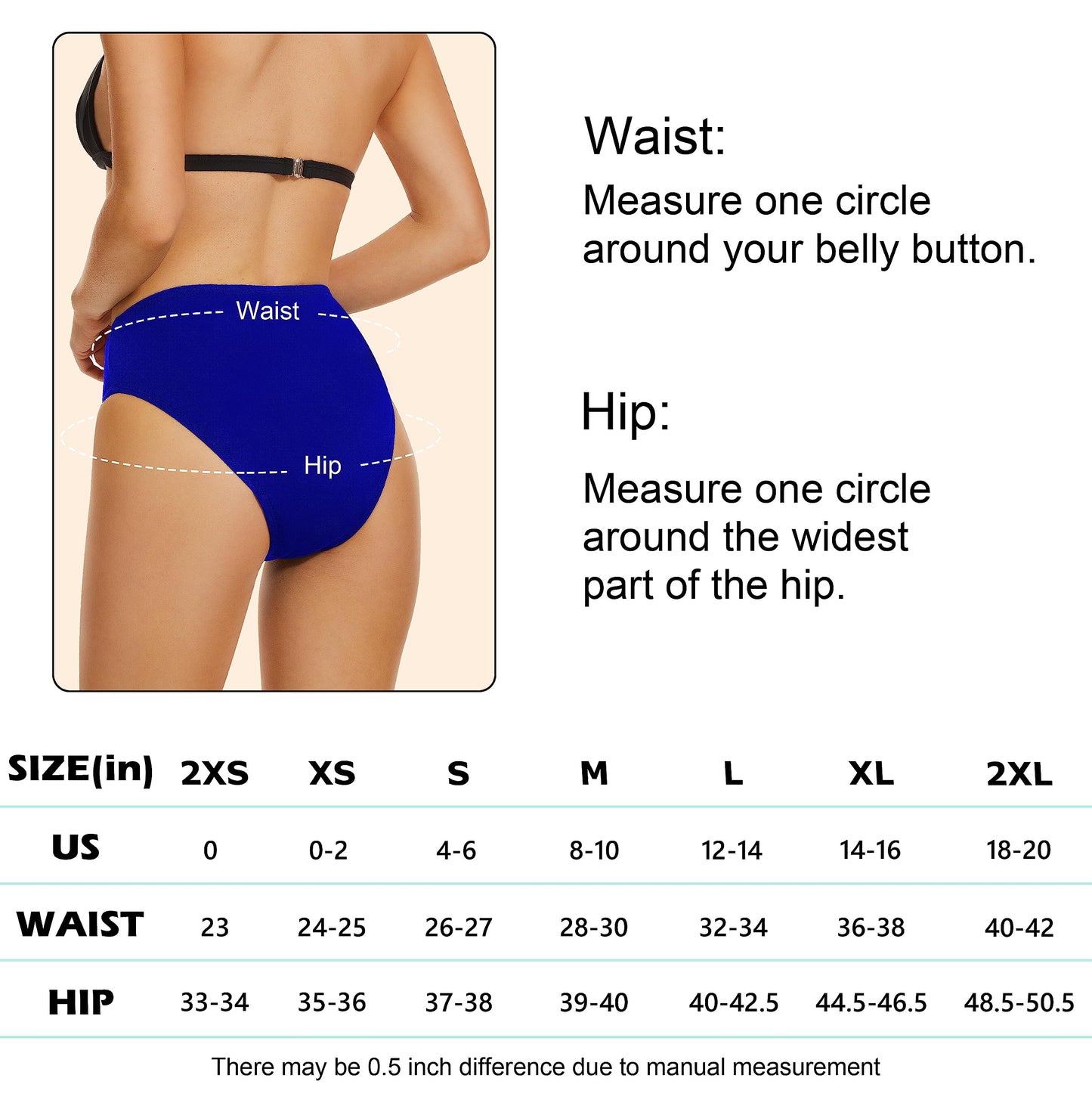 Leovqn Period Swimwear Leakproof Menstrual Bikini Waterproof Bottom UPF 50+ Swim Brief Light Flow - Teens Girls Women