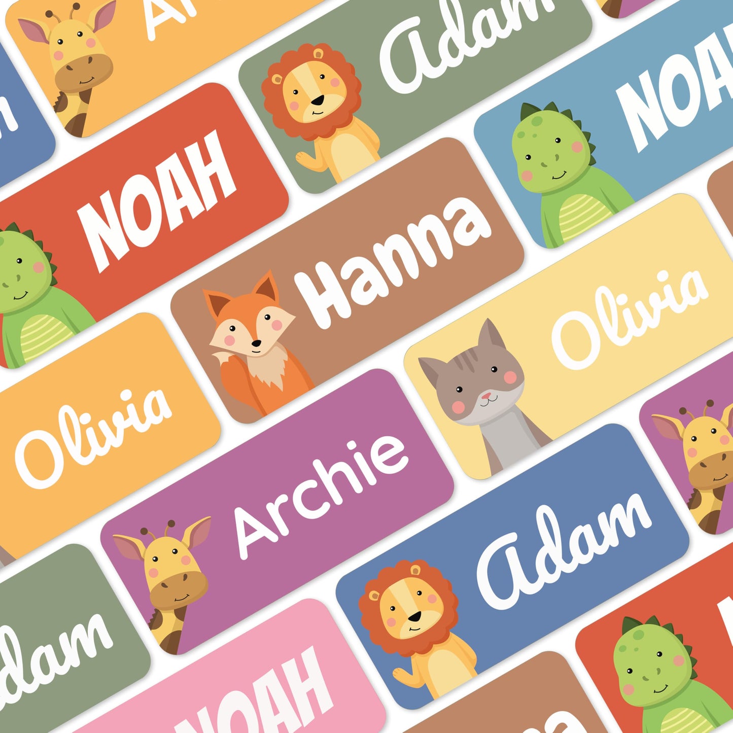 60 Stick on Name Labels for Clothes Kids - Personalised Name Tags for Clothes, School and Nursery - Waterproof and No-Iron Name Stickers for Kids