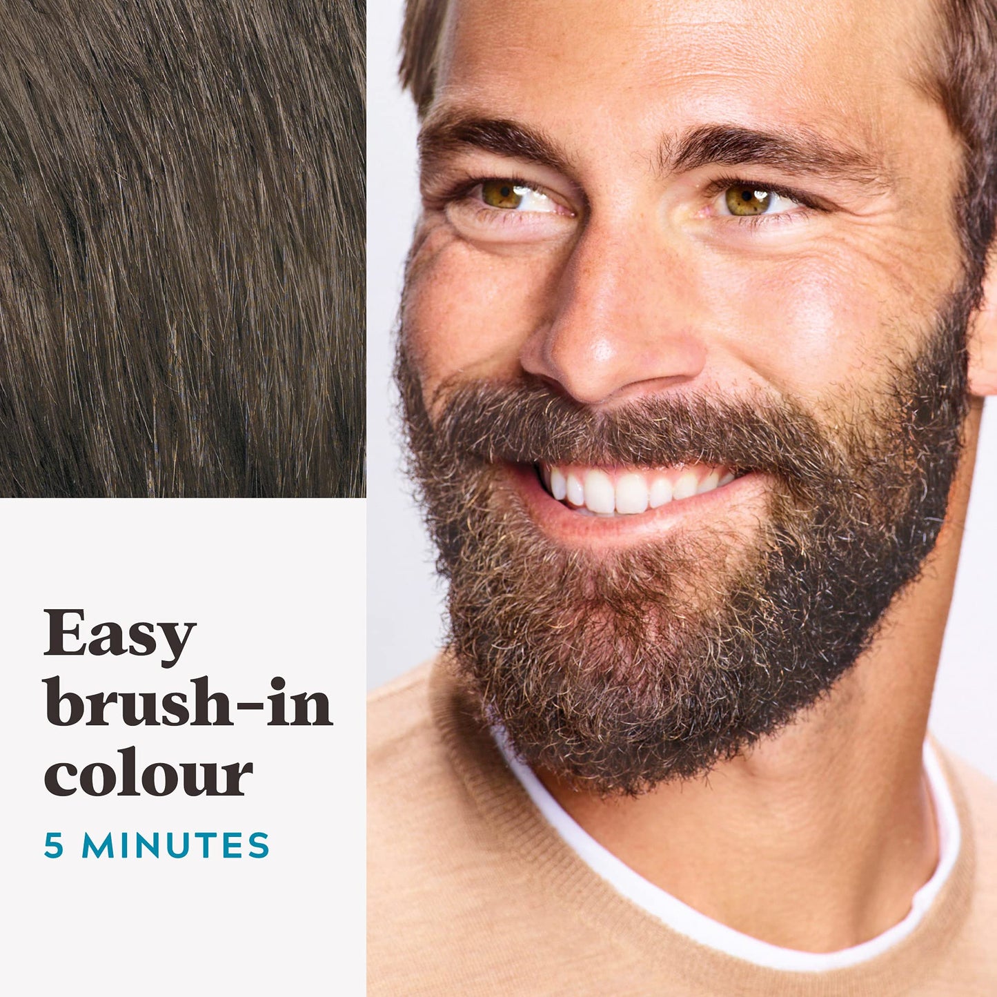 Just for men Moustache & Beard Dark Brown Dye, Eliminates Grey for a Thicker & Fuller Look � M45