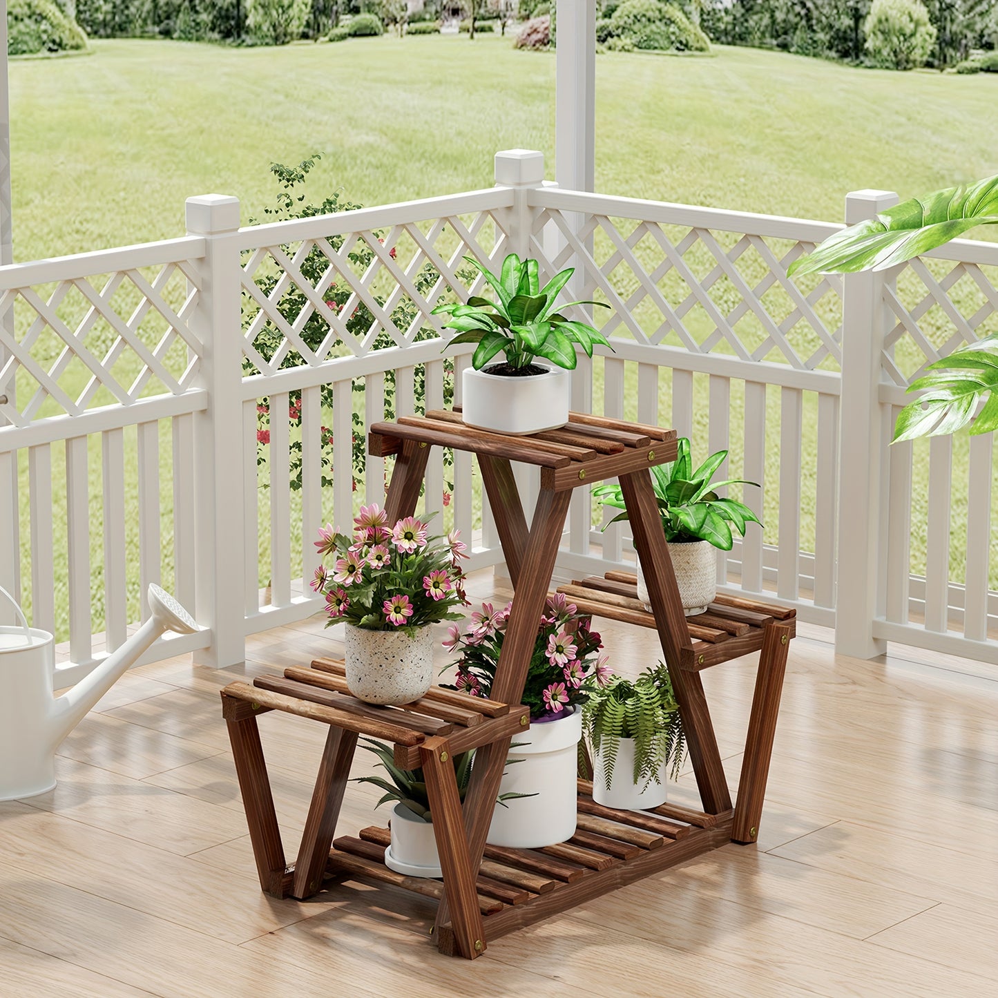 Wooden Plant Stand – Large Indoor/Outdoor Plant Rack