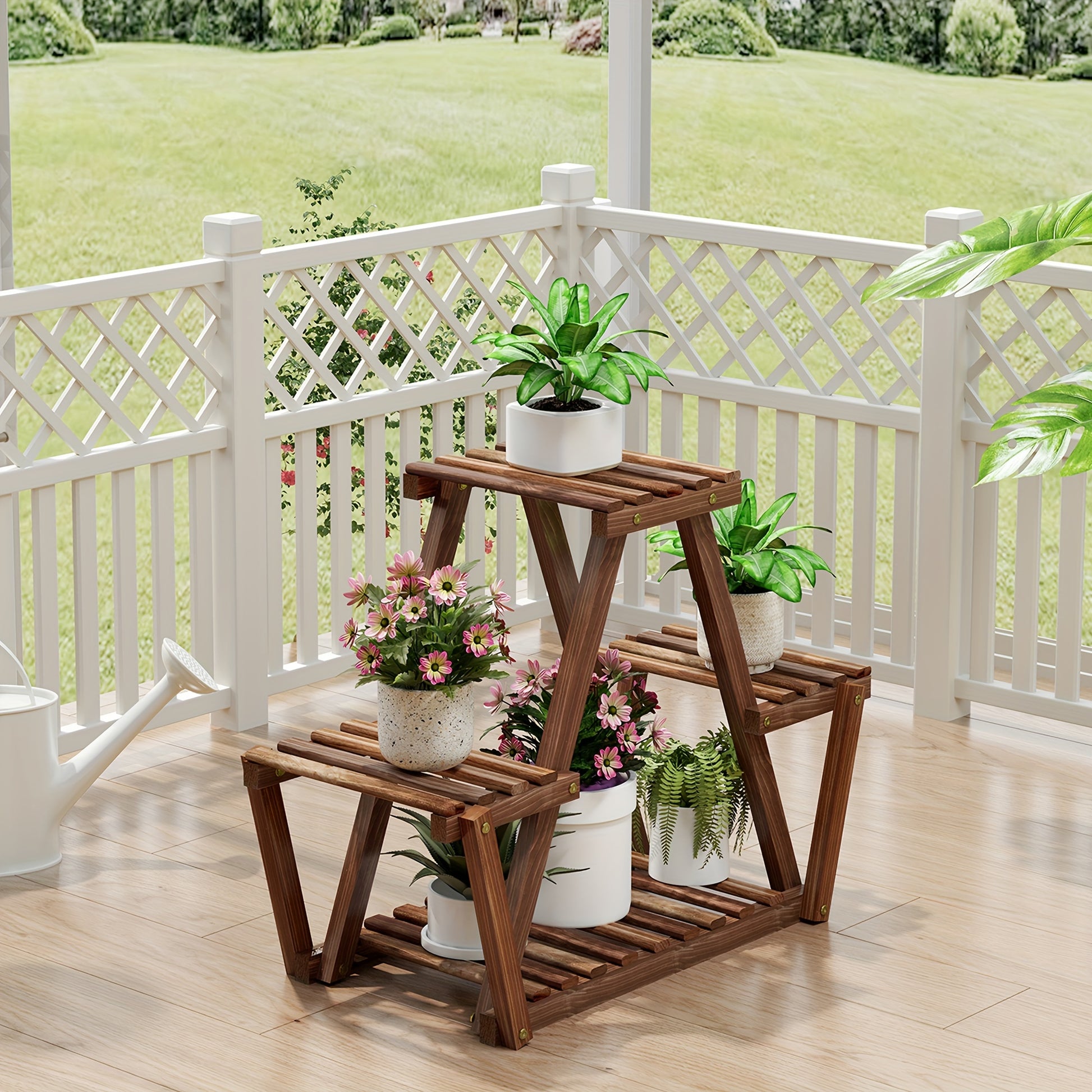 Wooden Plant Stand – Large Indoor/Outdoor Plant Rack