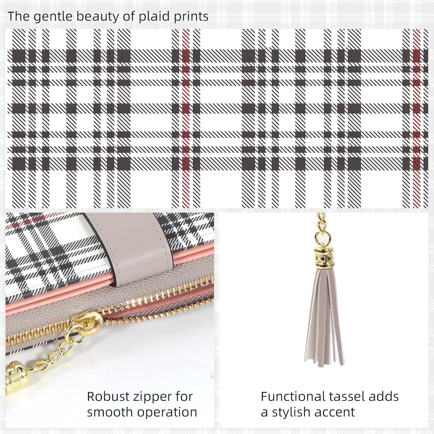 Pomelo Best Womens Wallet RFID Blocking Large Capacity Long Purse with Multiple Card Slots Zipper Phone Coin Pocket