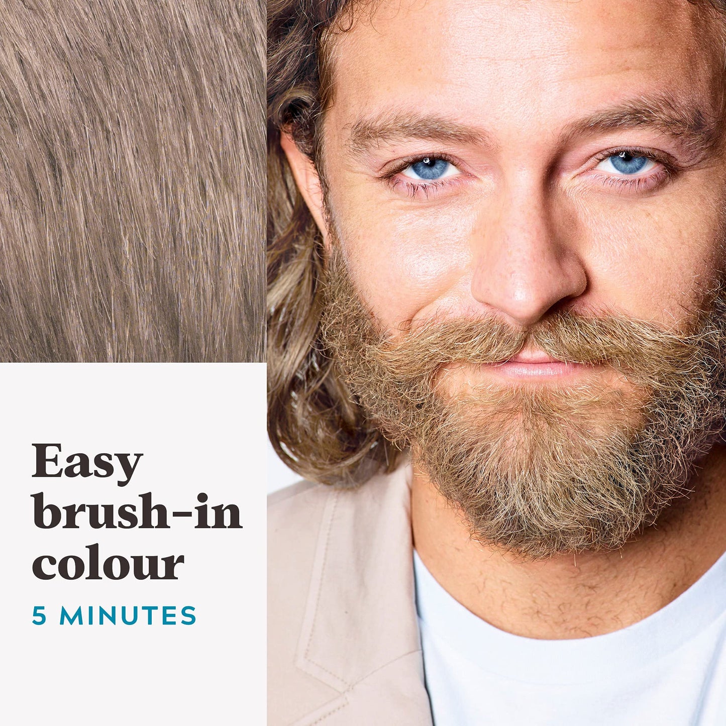 Just for men Moustache & Beard Dark Brown Dye, Eliminates Grey for a Thicker & Fuller Look � M45