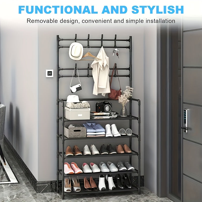 4/5 Layer Carbon Steel Coat Rack | Multipurpose Hanger & Shoe Shelf