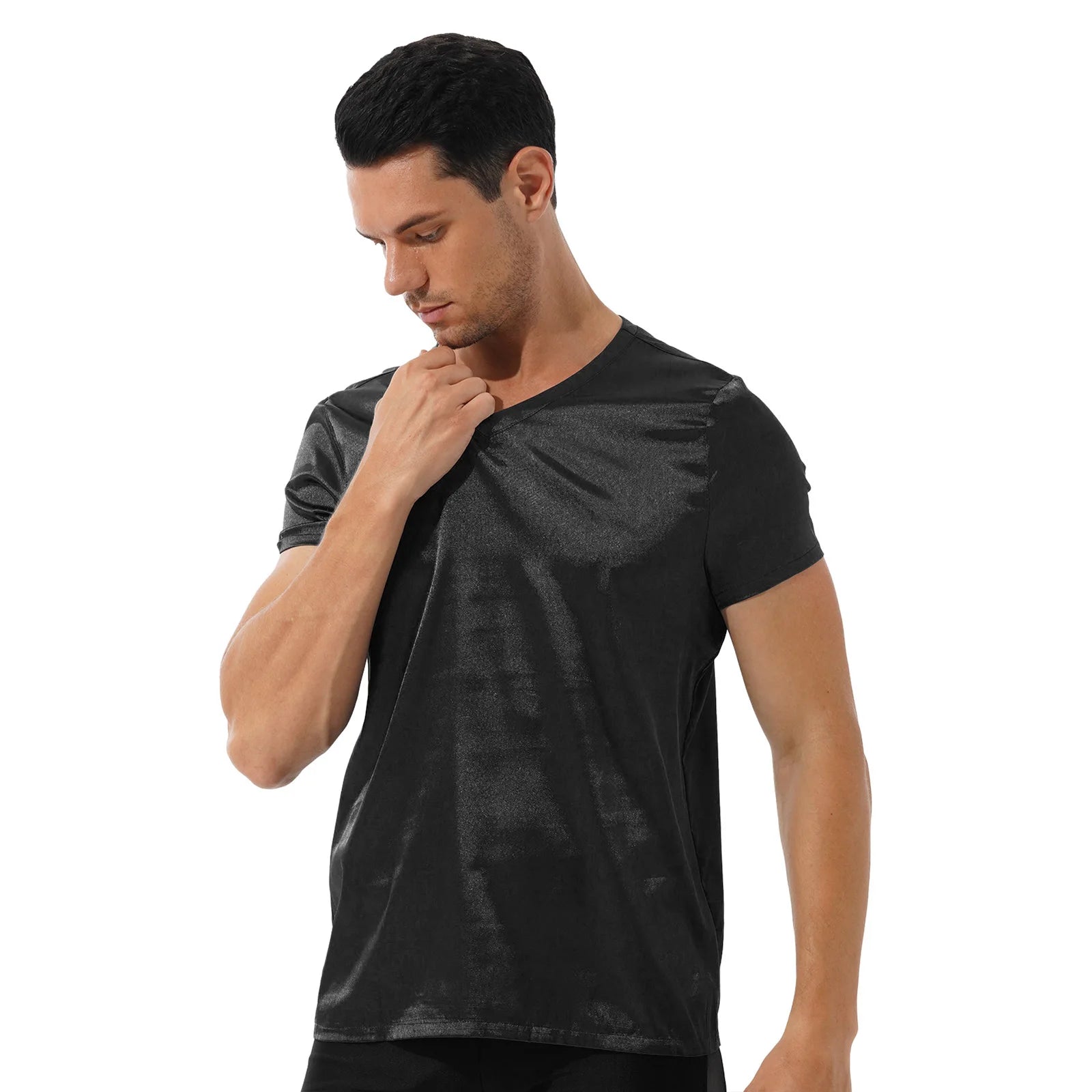 Men’s Satin V-Neck T-Shirt | Loungewear & Sleepwear