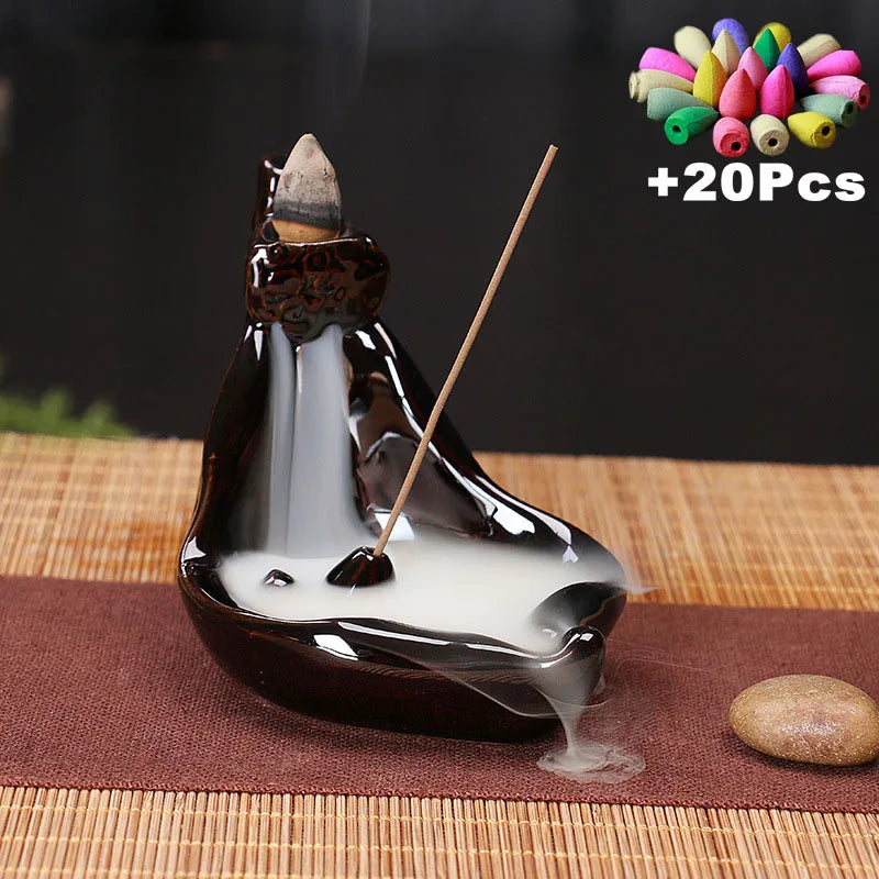 Creative Ceramic Backflow Incense Burner | Home Decor Censer