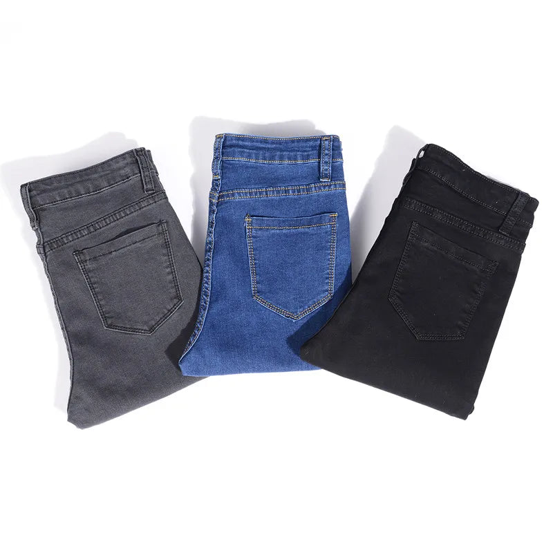 Women’s Mom Jeans | High Elastic Skinny Washed Denim