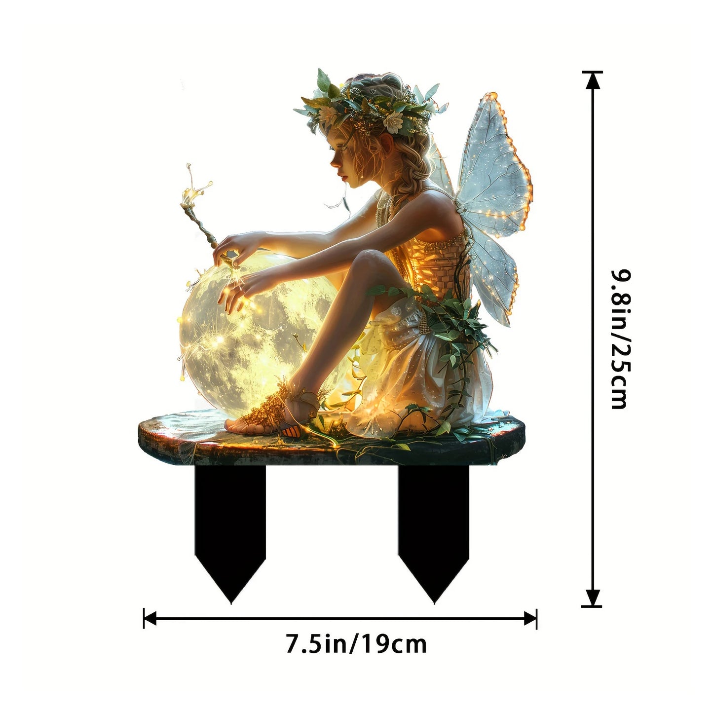 Fairy Garden Stakes Garden 2D Acrylic fairy Stakes Flower fairy outdoor ground plug Garden fairy ground plug  for Yards Patio