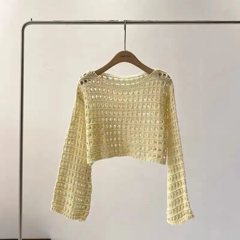 Crochet Knit Beach Top | Women’s Boho Summer Cover Up