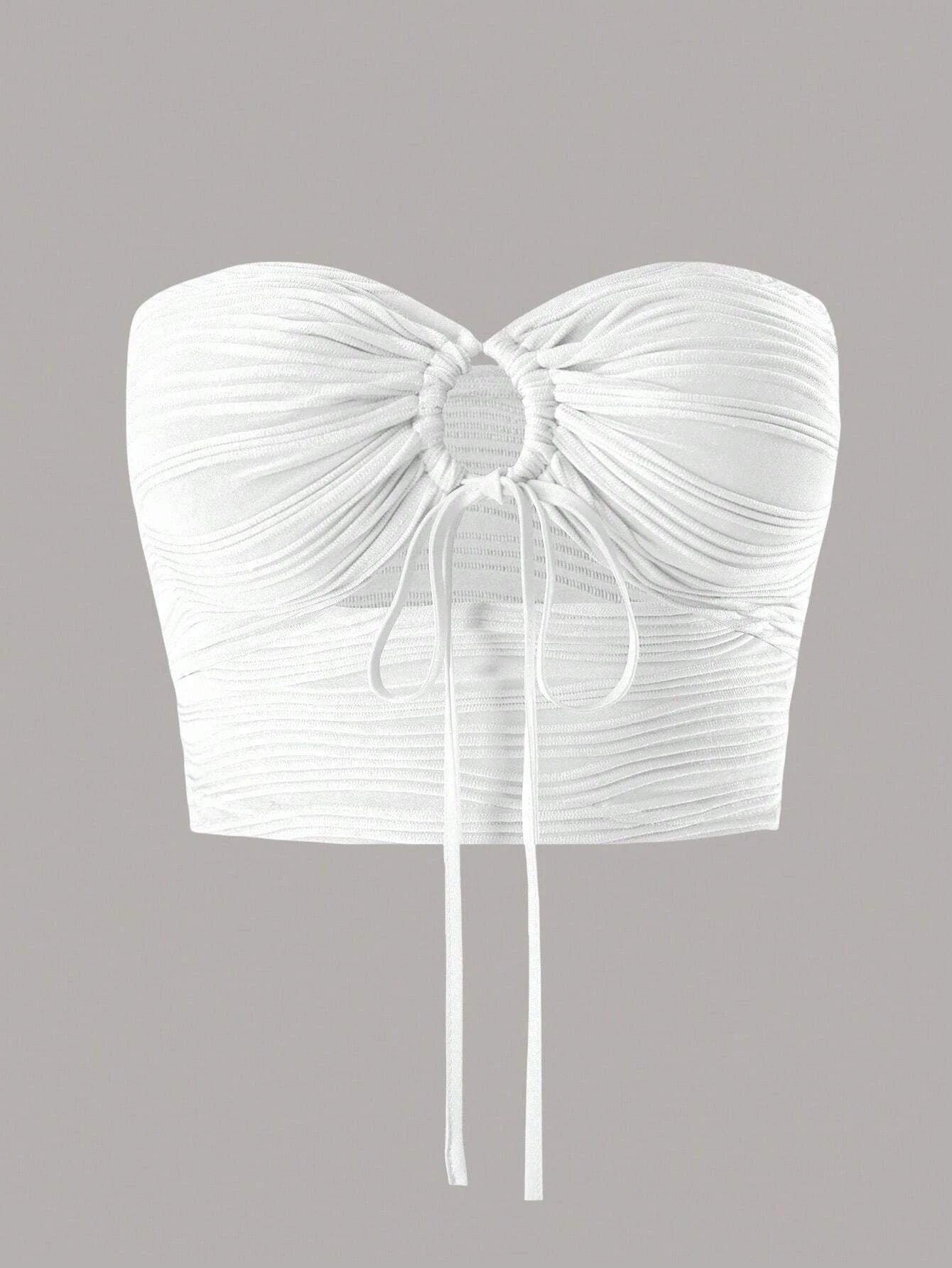 Ruched Drawstring Tube Top | Women’s Y2K Summer Crop