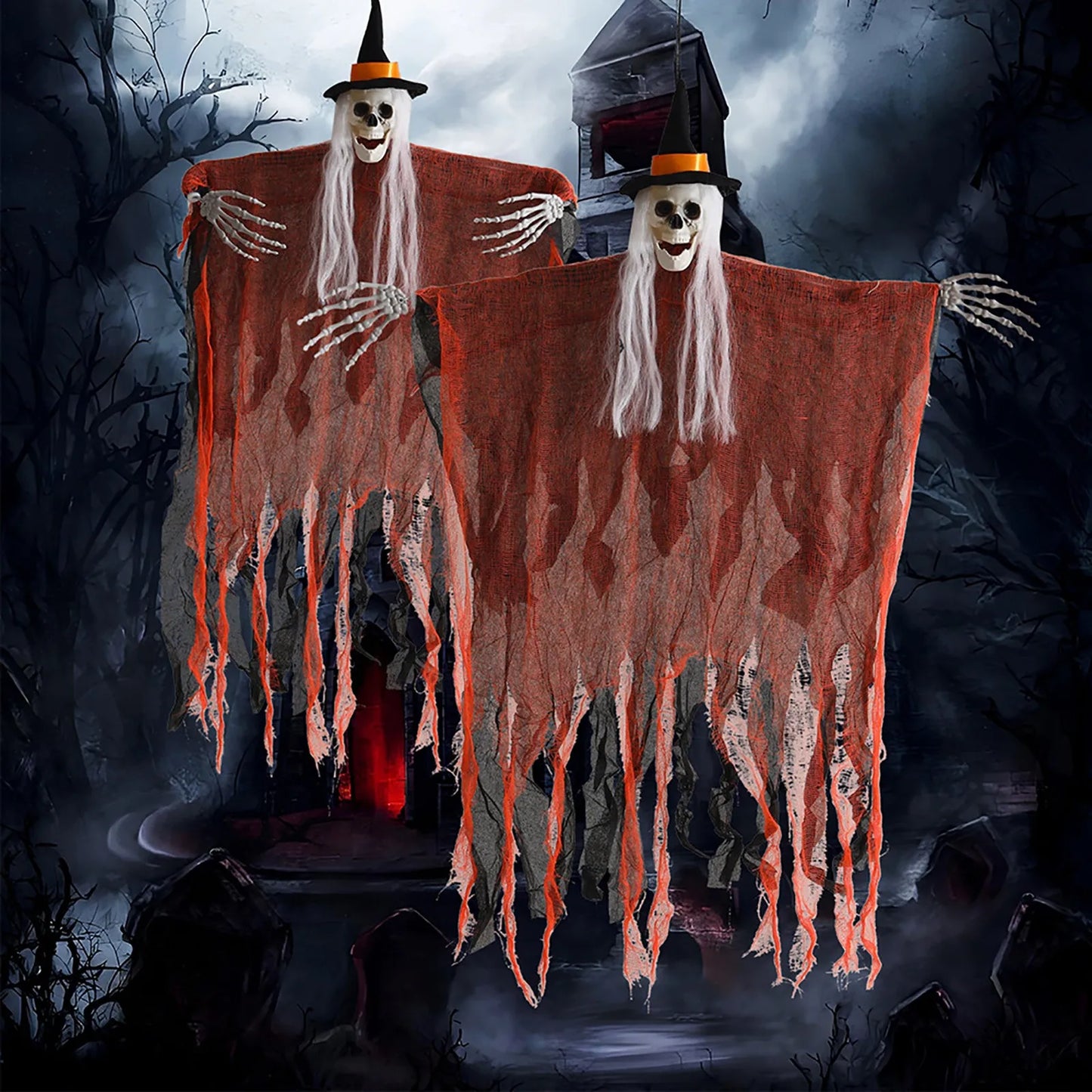 Skeleton Ghost Hanging Decoration | Spooky Horror Prop
