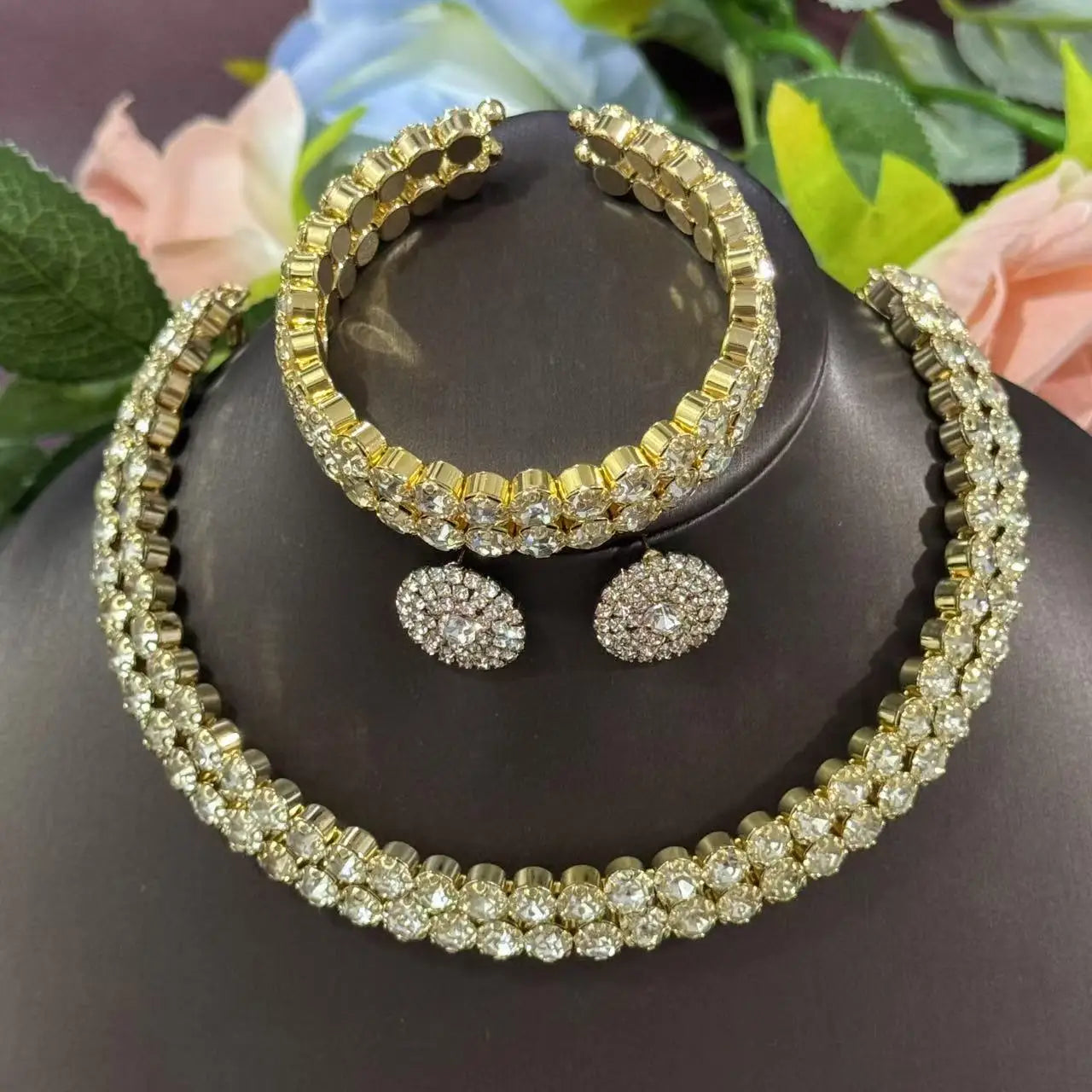3-Piece Crystal Jewelry Set | Necklace, Earrings & Bracelet