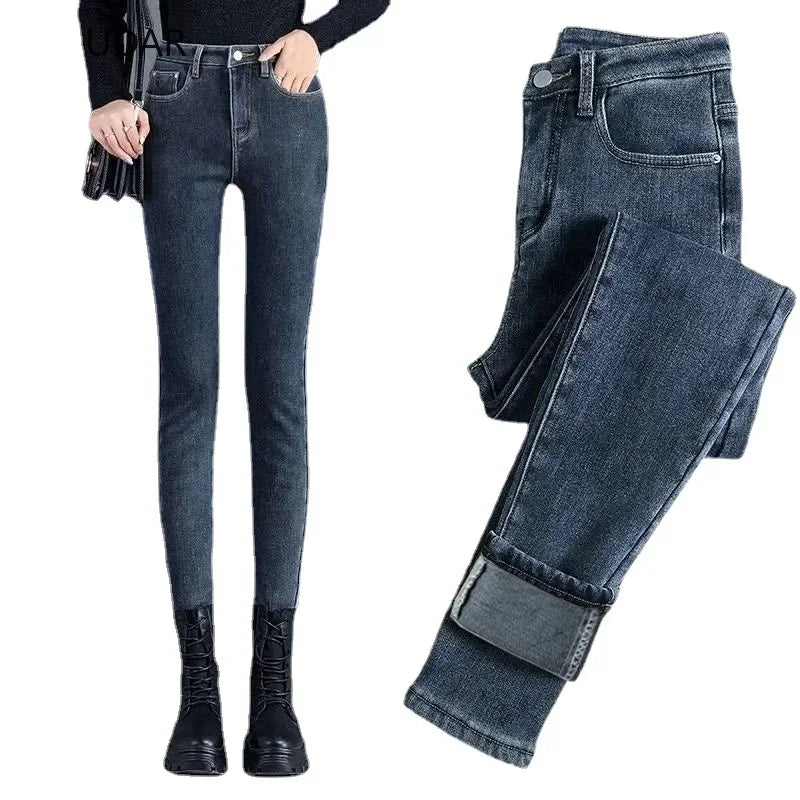 Mom Jeans High Elastic | Women’s Washed Skinny Denim