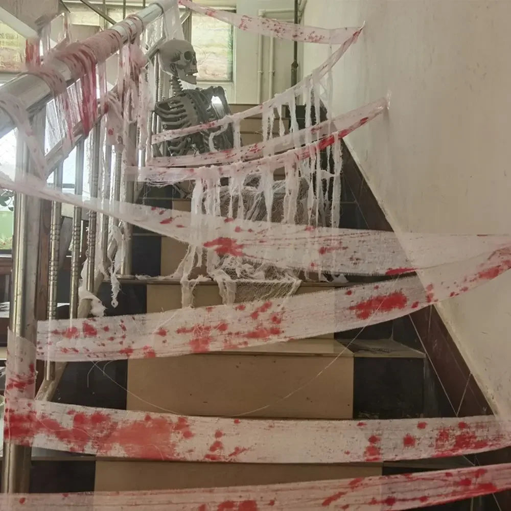 Scary Blood Gauze Cloth | Drape for Doorways, Windows & Wall Decorations

