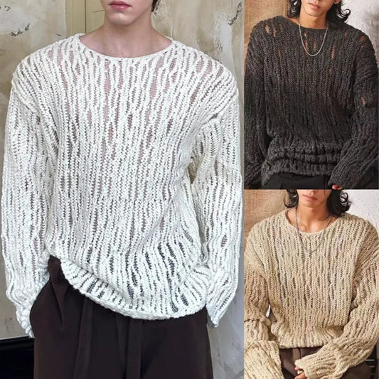 Men’s Autumn Knitted Sweater | Loose & Versatile