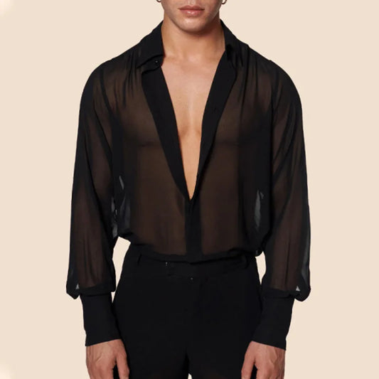 Men’s Mesh See-Through Shirt | Lightweight Fashion