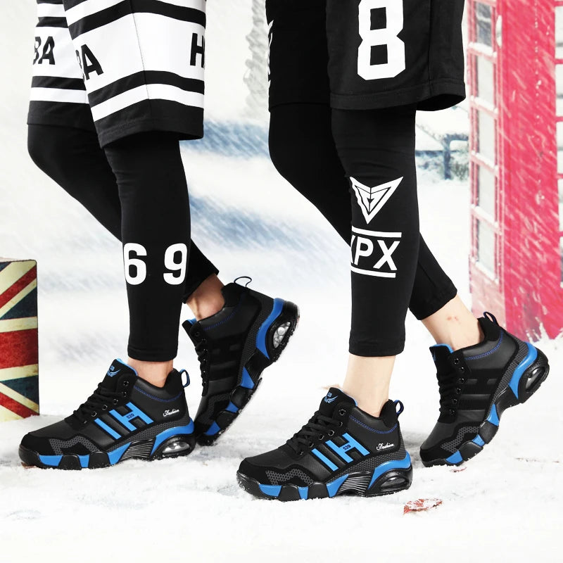 Men’s Winter PU Leather Boots | Waterproof Warm Trekking Sneakers