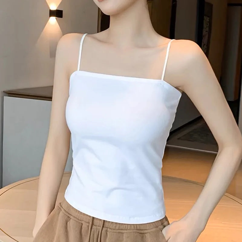 Women’s Sleeveless Slim Crop Top | Summer Casual Tee