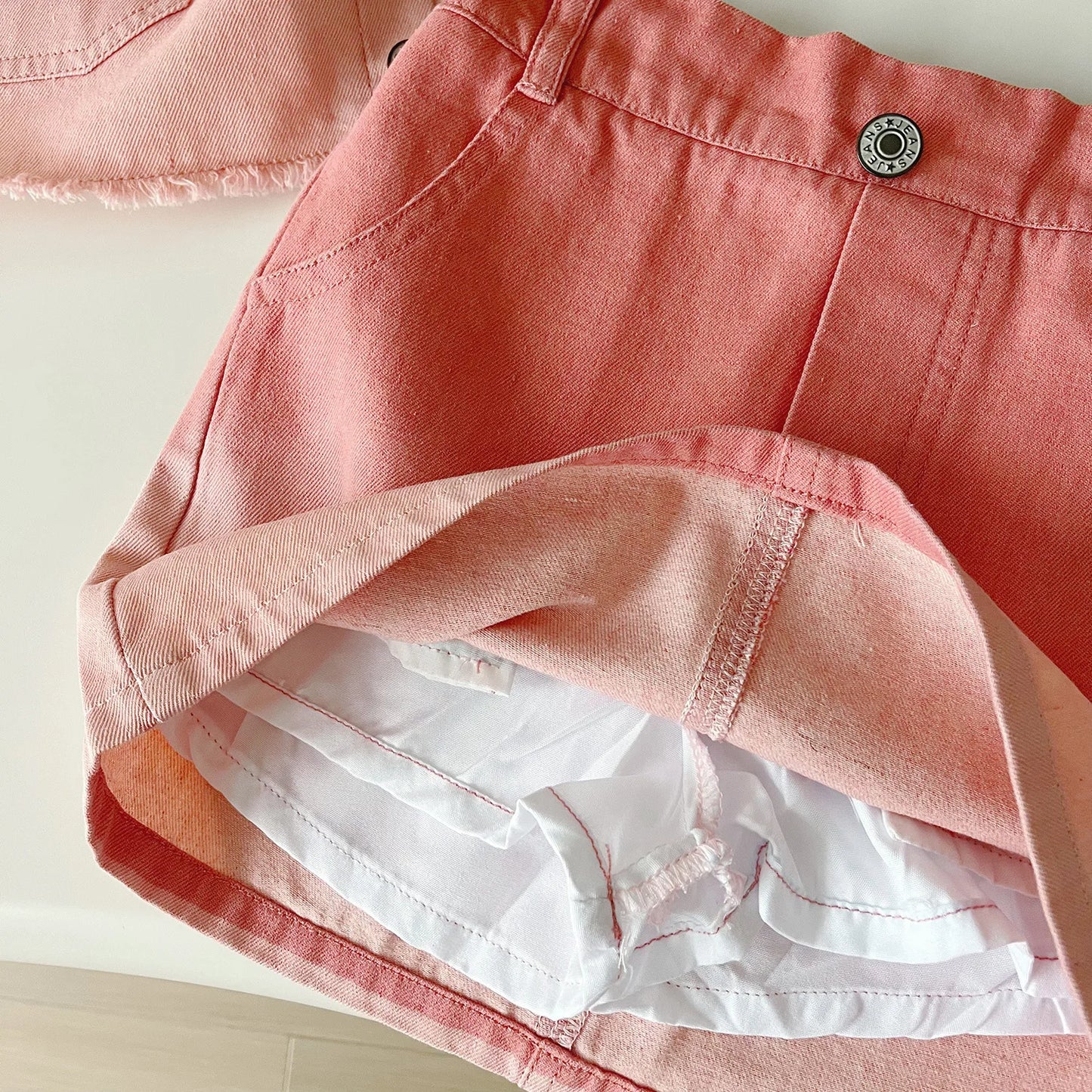 Girls’ Denim Clothing Set | T-Shirt & Skirt 3PCS