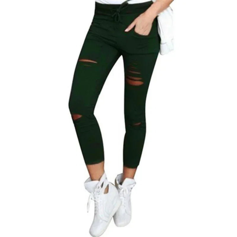 Big Size Ripped Jeans | Women’s Stretch Pencil Pants