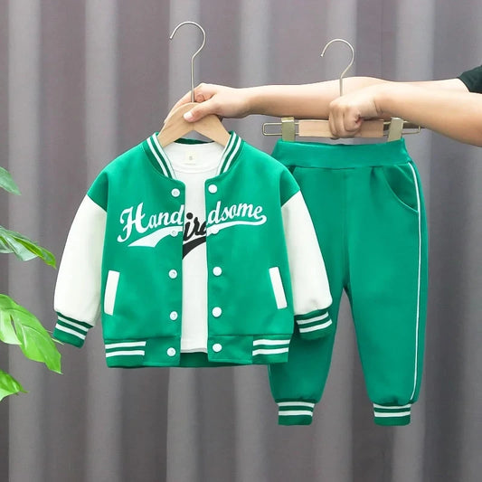 Kids Baseball Clothing Suit | Boys & Girls 3-Pcs Sports Tracksuit