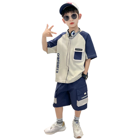 Boys’ Summer Tracksuit Sets | Short Sleeve T-Shirts & Shorts 2PCS