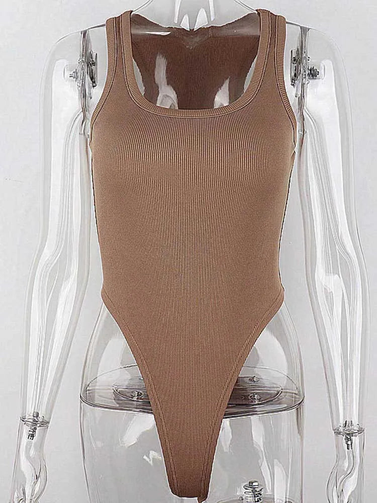 Sleeveless Knit Bodycon Bodysuit | Women’s Clubwear