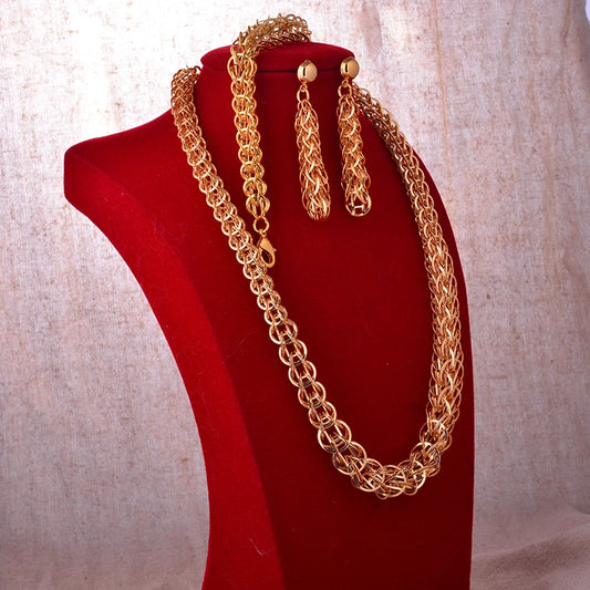 Dubai Gold Plated Jewelry Set | Romantic Nigerian Wedding Gift