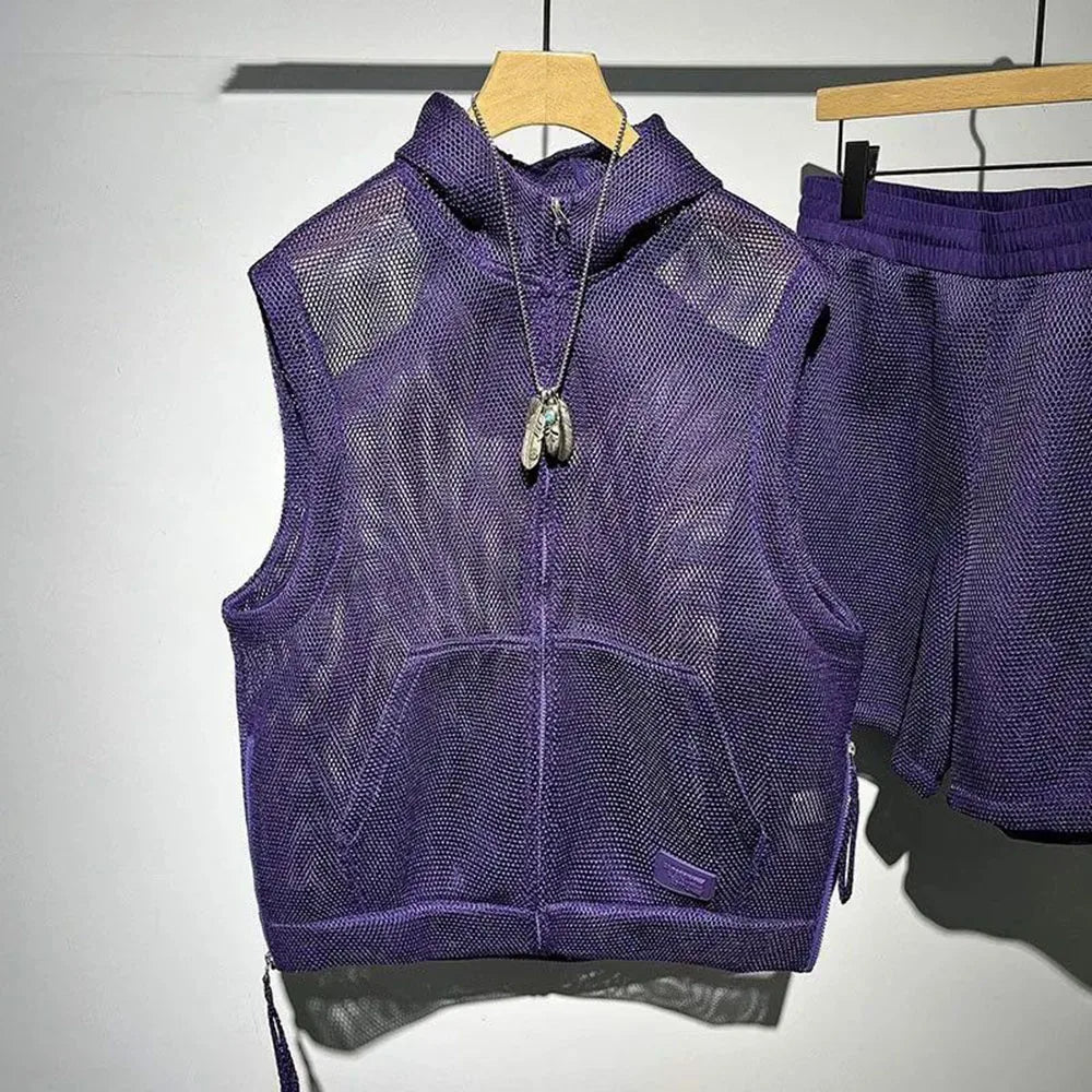 Men’s Summer Two-Piece Set | Mesh Vest & Shorts