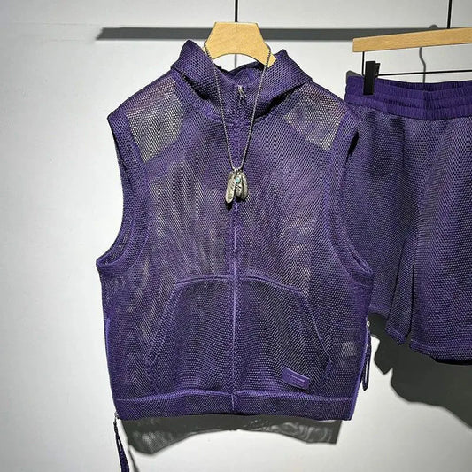 Men’s Summer Two-Piece Set | Mesh Vest & Shorts