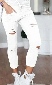 Big Size Ripped Jeans | Women’s Stretch Pencil Pants