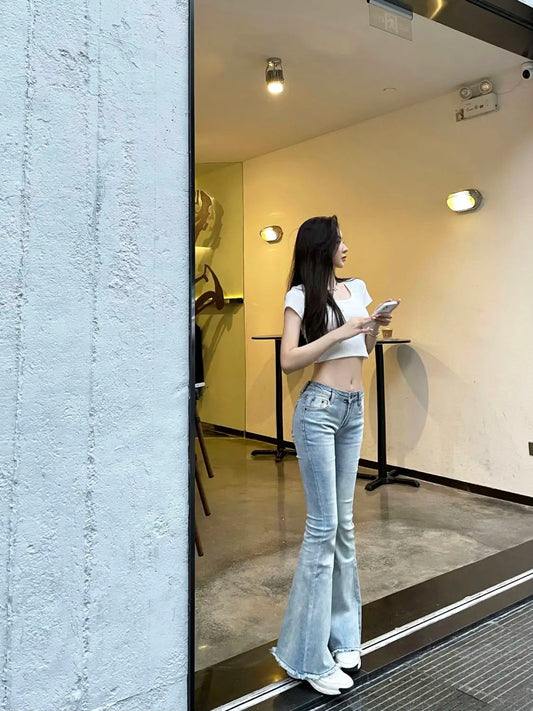 Flared Bell Bottom Jeans | Women’s Y2K Grunge Style