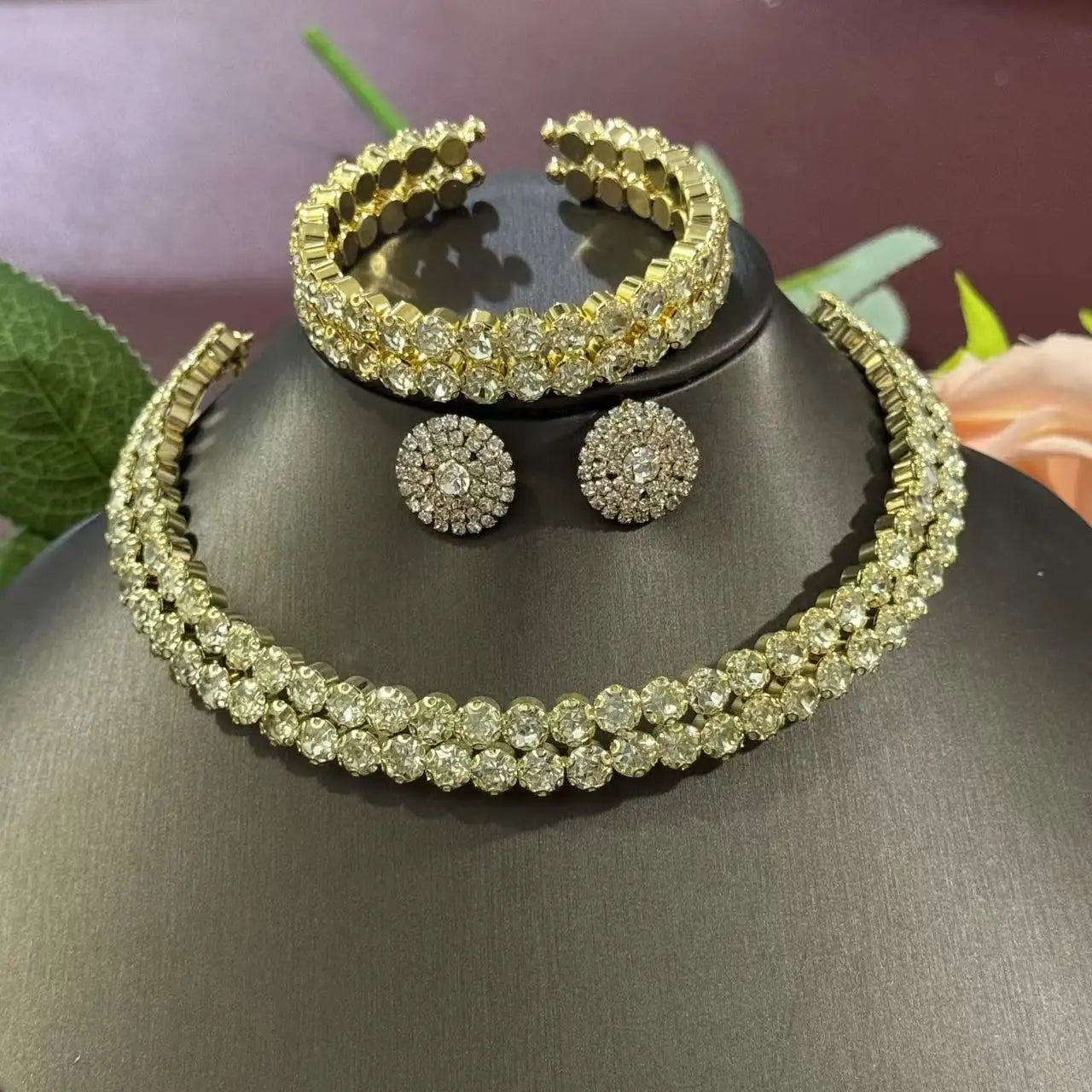3-Piece Crystal Jewelry Set | Necklace, Earrings & Bracelet