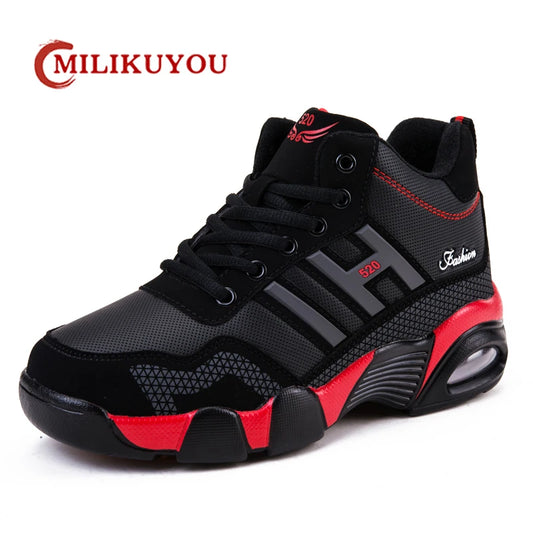 Men’s Winter PU Leather Boots | Waterproof Warm Trekking Sneakers