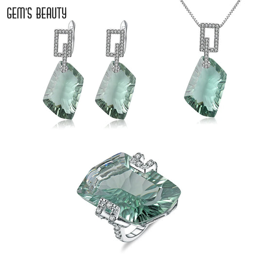GEM'S BEAUTY 925 Sterling Silver Jewelry Set | Elegant Fine Jewelry
