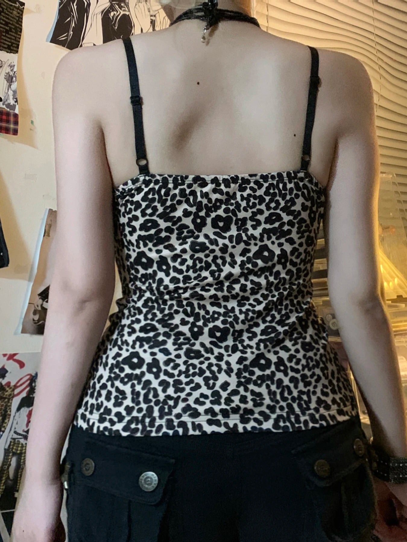 Leopard Print Lace Crop Top | Rockmore Y2K Vintage