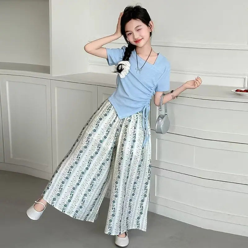 Luxury Korean Kids Summer Clothing Set for Girls 