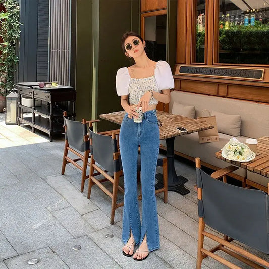 Flared Bell Bottom Jeans | Women’s High Waist Retro