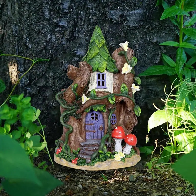 Fairy Garden House Wood Miniature Window And Door Decoration For Tree Art Sculpture Garden Decor For Porch Wall Living Room