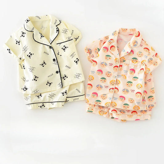 Kids Summer Pajama Set | Cartoon Print Two-Piece 
