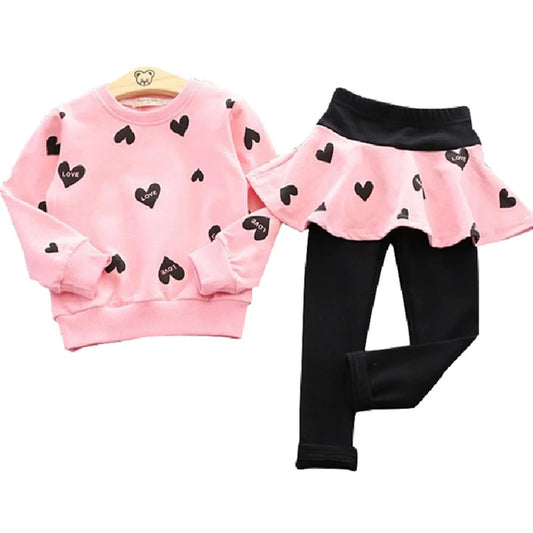 Toddler Girls Autumn & Spring Clothing Sets | T-Shirt, Skirt & Leggings