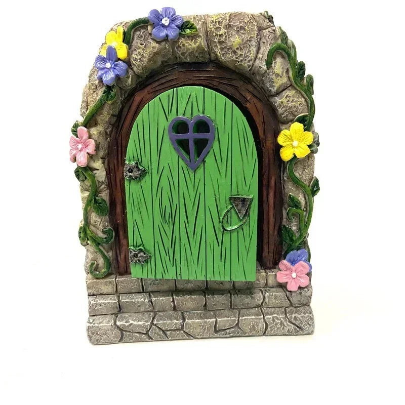 Fairy Garden Solar Stone Gate Resin Decoration Solar Garden Decoration Fairy Gate Decoration Decorative Figurine