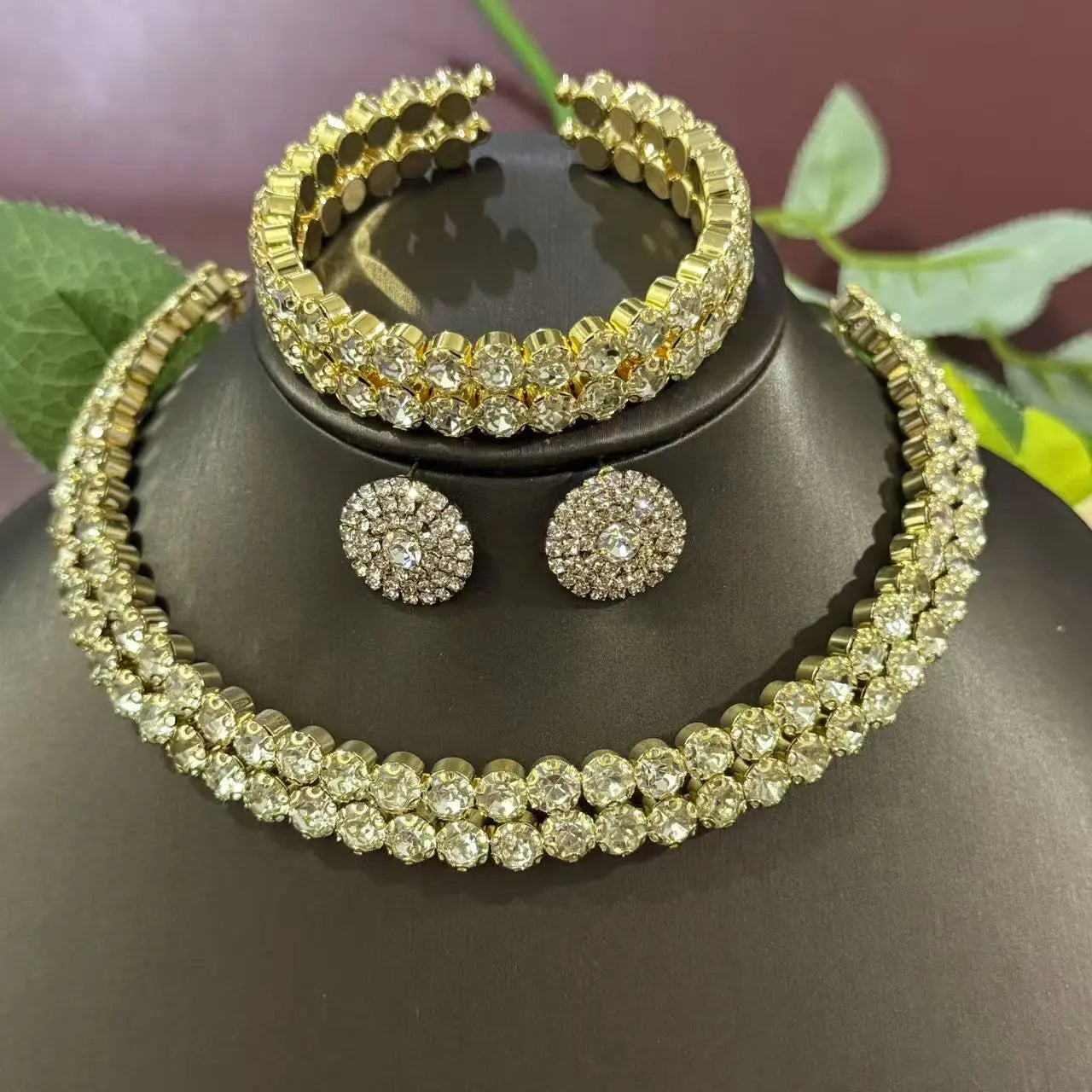 3-Piece Crystal Jewelry Set | Necklace, Earrings & Bracelet
