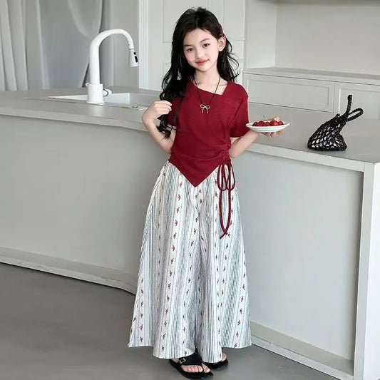 Luxury Korean Kids Summer Clothing Set for Girls 